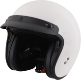Stealth Open Face Motorcycle Helmet With Peak - Gloss White